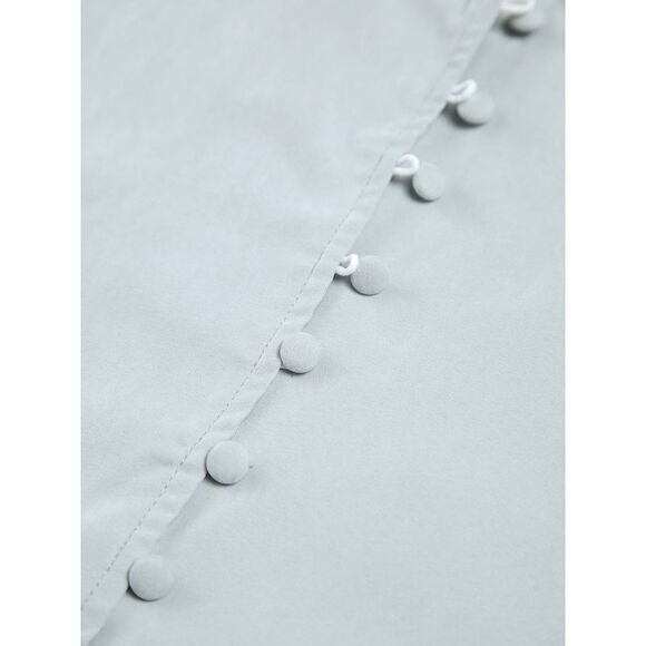 Commense‎ Elegant Sage Green Button-Up Blouse with Puff Sleeves Size XS - Picture 6 of 8